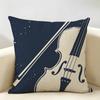 Musical Boho Jazz Cushion Cover Durable Hypoallergenic Organic Linen Pillow Cover Short Size Washable SkinFriendly