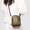 Women's Embossed Elephant Design Crossbody Bag Vintage Leather Shoulder Bag for Daily Use