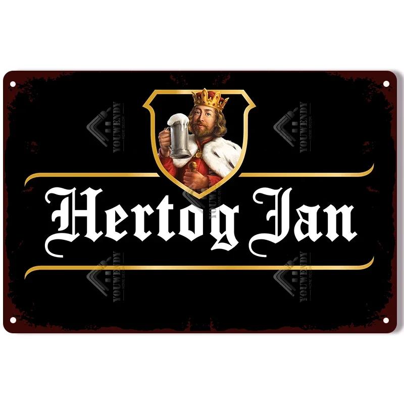 

Тарілка для домашнього декору Ретро Пиво Металеві плакати Олов яна табличка Vintage Hertog Jan Металева табличка Паб Бар Людина Печера Декорація стін 20x30 см 30x40cm(11.8x15.7inch)