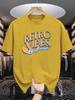 Mens Crew Neck T Shirt Retro Vibes Orange Slice Vintage Letter Graphic Short Sleeve Casual Cotton Positive Vibe Street Tees
