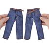 Scale Action Figure Casual with Belt Not Dark Blue 1/6 Jeans, Jeans, (Body, Head, Shoes, Etc. Included),