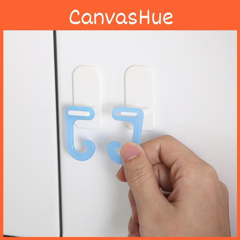 Plastic Adhesive Hooks Wall Mounted No Drill Installation Modern Decor Home