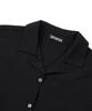 Masateu Gingham Check Open Collar Shirt _ Black