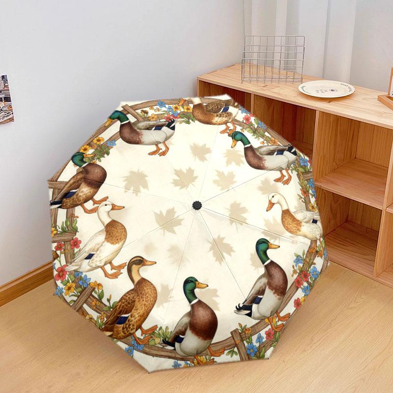 Farmanimals Pattern Pattern New Style Umbrella, 1 Piece Automatic Folding Umbrella, Portable Travel Umbrella, Outdoor Umbrella, Birthday Gift