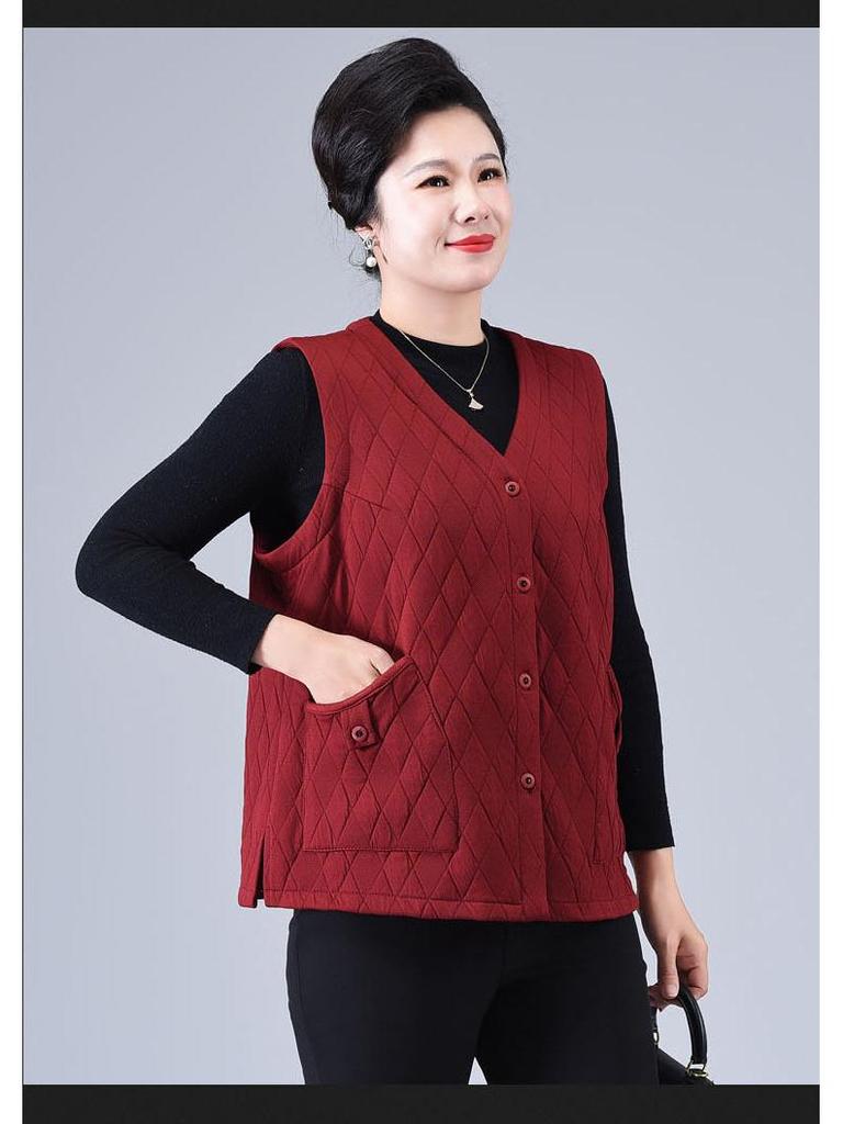 Gilet Lâche Grande Taille Mode Printemps pour Femmes d'Âge Moyen et Âgées