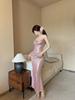 Elegant Women's Glitter Mermaid Evening Gown - Slim Fit Hip-Hugging Design