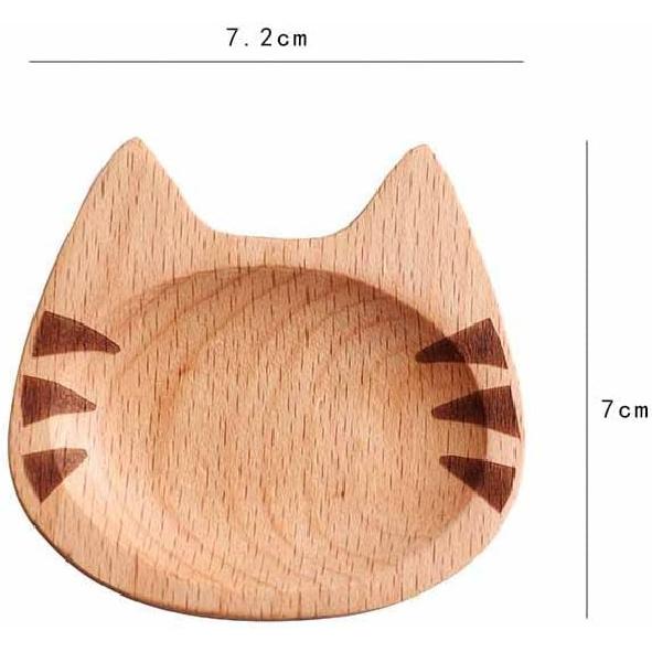 Wood Cat Coffee Spoon Rests - 2 Cute Cat Kitten Wooden Coffee Spoon Rest Teaspoon Holder Coffee Station Decor Coffee bar Coffee Stirrers Holder for