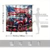 Vintage Patriotic Shower Curtain - American Flag & Roses, 72x72", 12 Hooks, Fade-Resistant, Machine Washable, High-Def Print