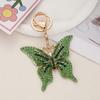 Keychain Pendant Colorful Rhinestones Inlaid Shining Butterfly Design Key Chain with Lobster Clasp Bag Charm Backpack Accessory