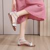 One-strap Sandals for Women Summer Rhinestone Open-toe Korean Style Flat Bottom Flat Heel Large Size Roman Shoes Sandals for Women