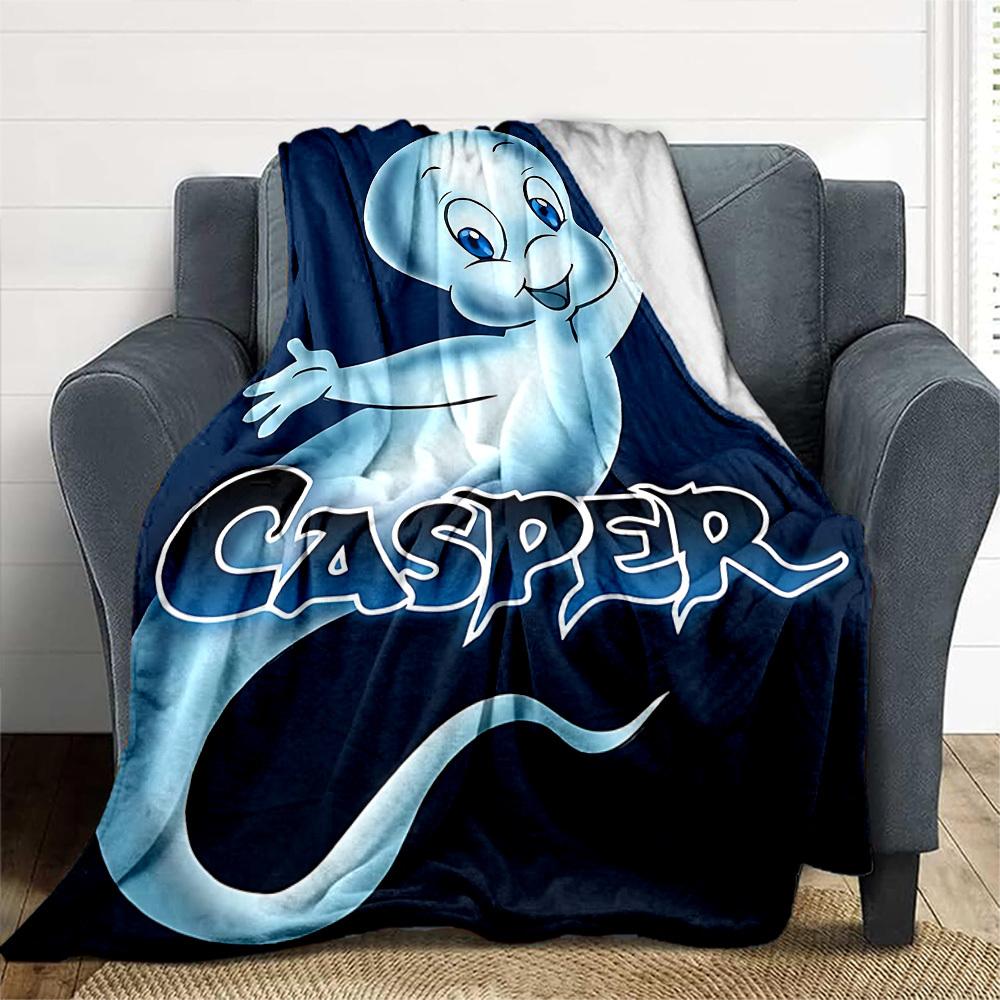 1pc Casper the Friendly Ghost Outdoor Blanket Lightweight Flannel, Soft & Warm, All Season Use for Sofa, Outdoor, Camping, Living Room, Office, Chair