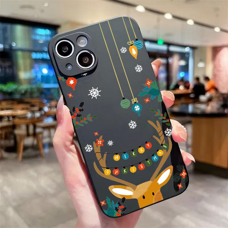 New Year Christmas Trees TPU Phone Case For iPhone 16 15 14 13 12 11 Pro Max X XS XR 7 8 Plus SE2 Shockproof Soft Silicone Cover