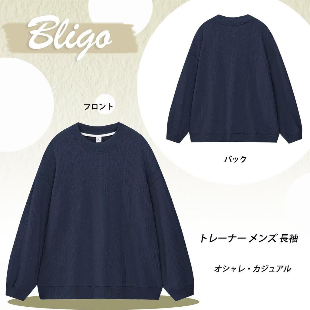 Bligo Fall Long Loose Herringbone Trendy Pullover Korean Dark Men's Sweatshirt, Sleeve, Oversized, Casual, Fit, Stylish, Simple, Popular, Print, Top,