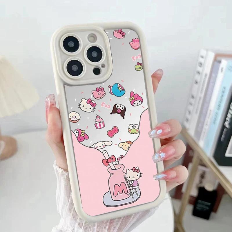 Mirror Makeup Flower Hello Kitty Bracelet Chain Casing For OnePlus 15 13 13T NORD CE 6 5 4 2 3 Lite ACE 3 2 12 11 10R 8T 5G Case