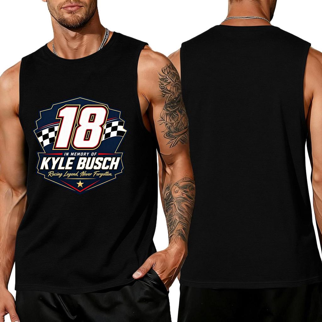 Men's Racing Graphic Sleeveless Tank Top Muscle Fit Casual Summer Shirt Lightweight Breathable Fabric Comfortable Design