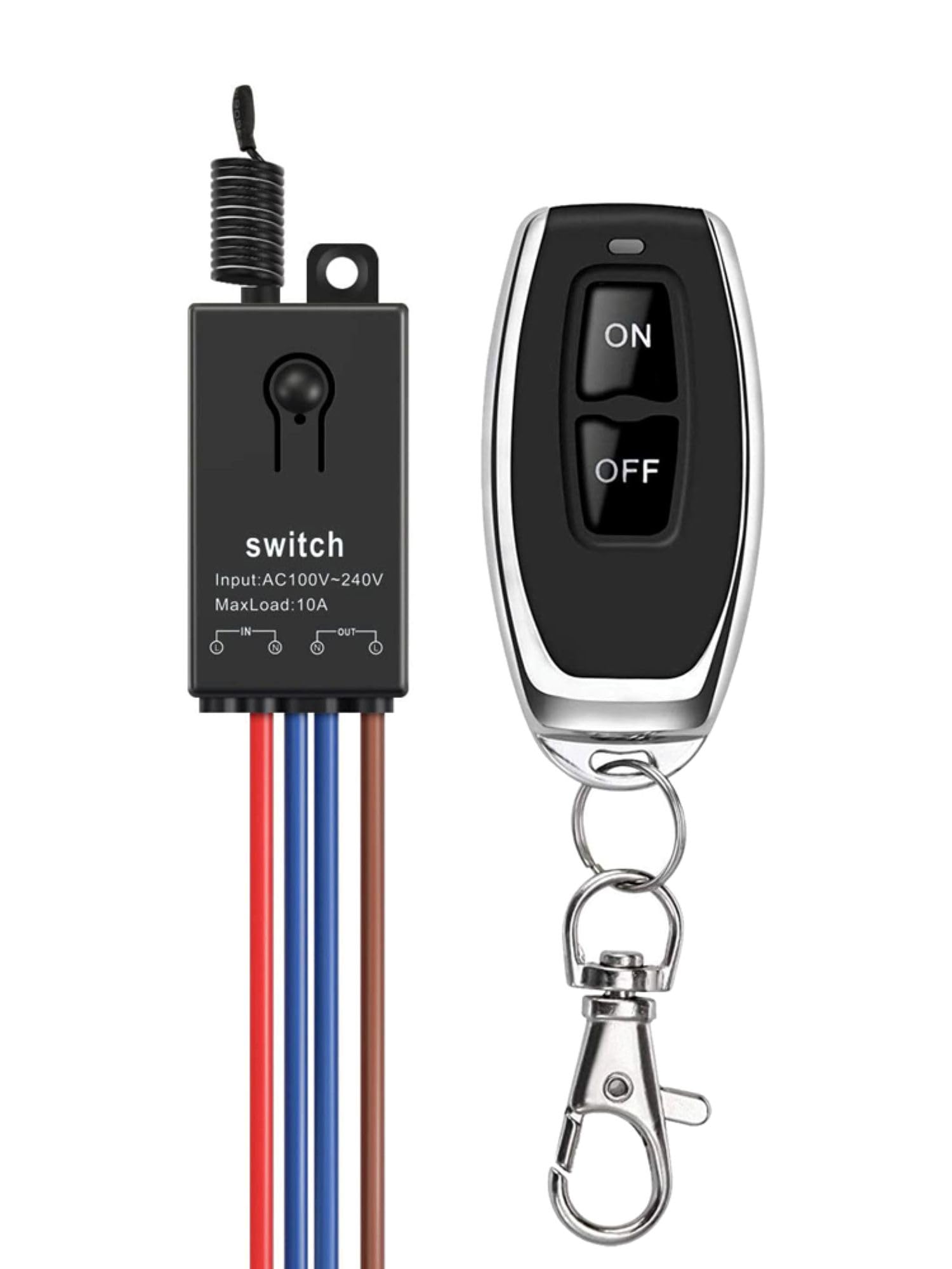 

fushionsea AC 110В Мини беспроводной пульт дистанционного управления, 315 МГц Реле 10А Пульт дистанционного включения/выключения, Идеально для ламп, светодиодных светильников, вентиляторов и насосов