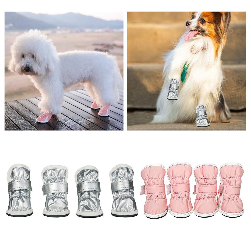 24 Winter Dog Shoes Teddy Small Dog Snow Boots And Frost Foot Cover Aggressive Chewers Dog For Large Dogs Waterproof Foot Cover