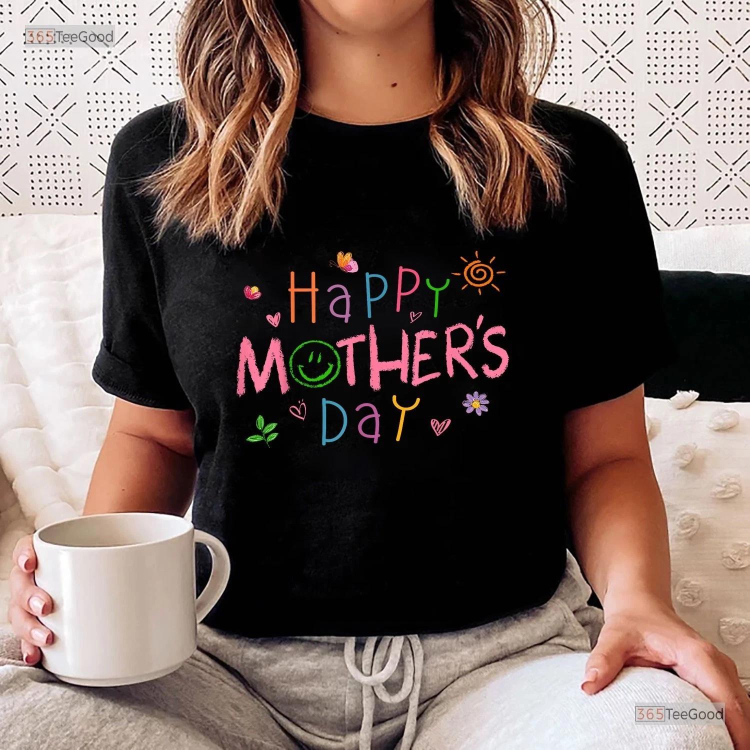 Kids Happy Mothers Day Shirt, Cute Toddler Saying For Mom T-shirt Present XL