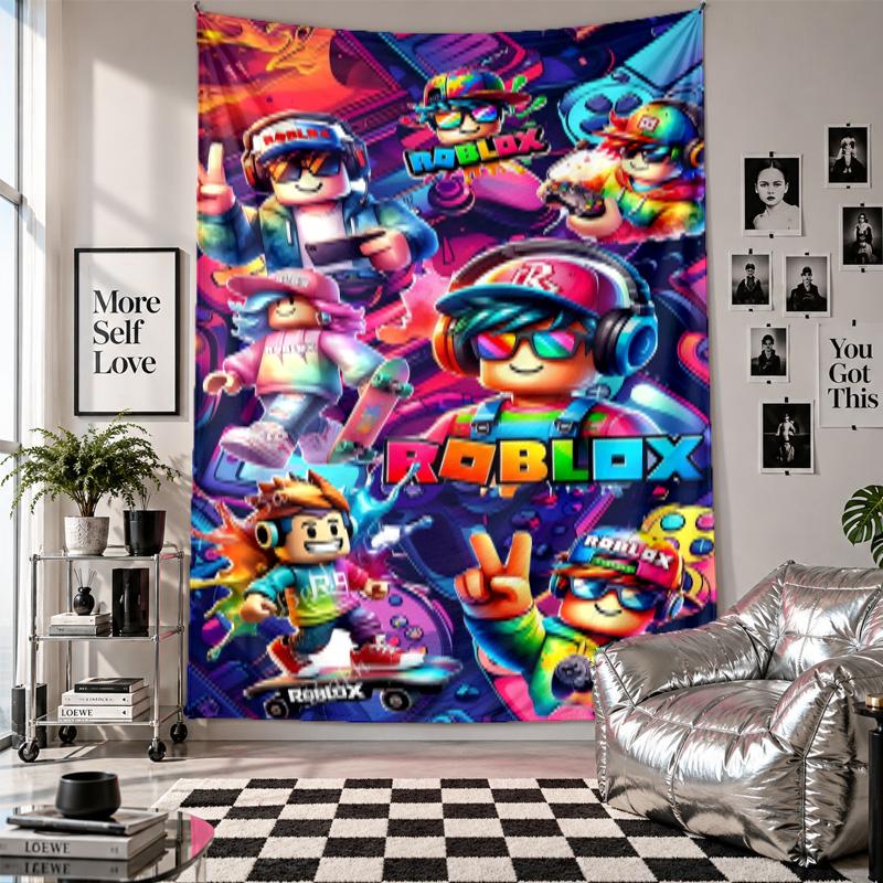 Wall TapestryRoblox Art Hanging Cloth Decorative Background Cover for Room Decoration