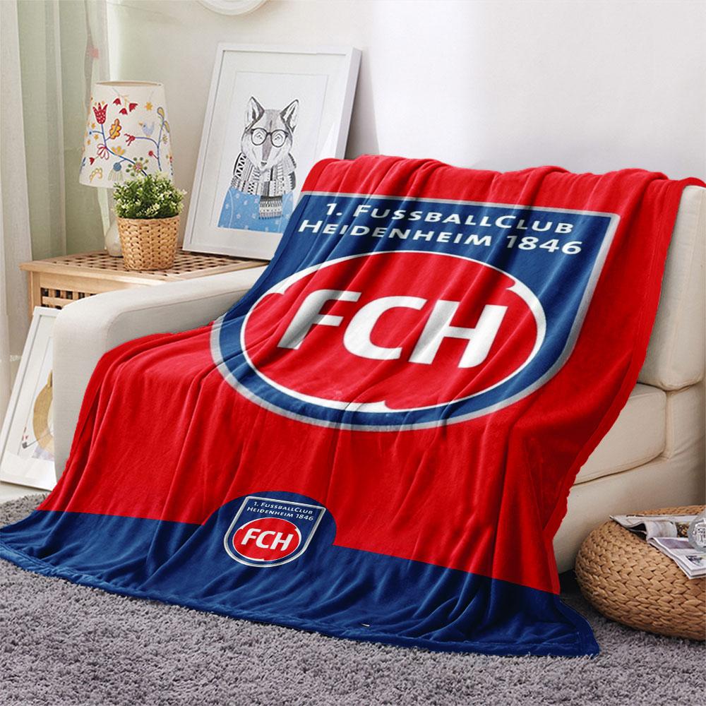 1PC 1. FC Heidenheim Patterned Flannel Blanket Suitable For All Seasons for Home Decor Warmth and Comfort Gifts Holiday Present