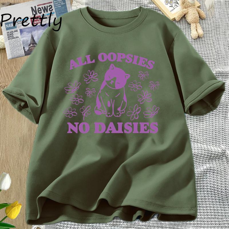 

Футболка All Oopsies No Daisies Футболка Retro Cat Kitten Футболка Funny Cat Lover Футболка Unisex Unisex Футболки с коротким рукавом Летние футболки Streetwear L