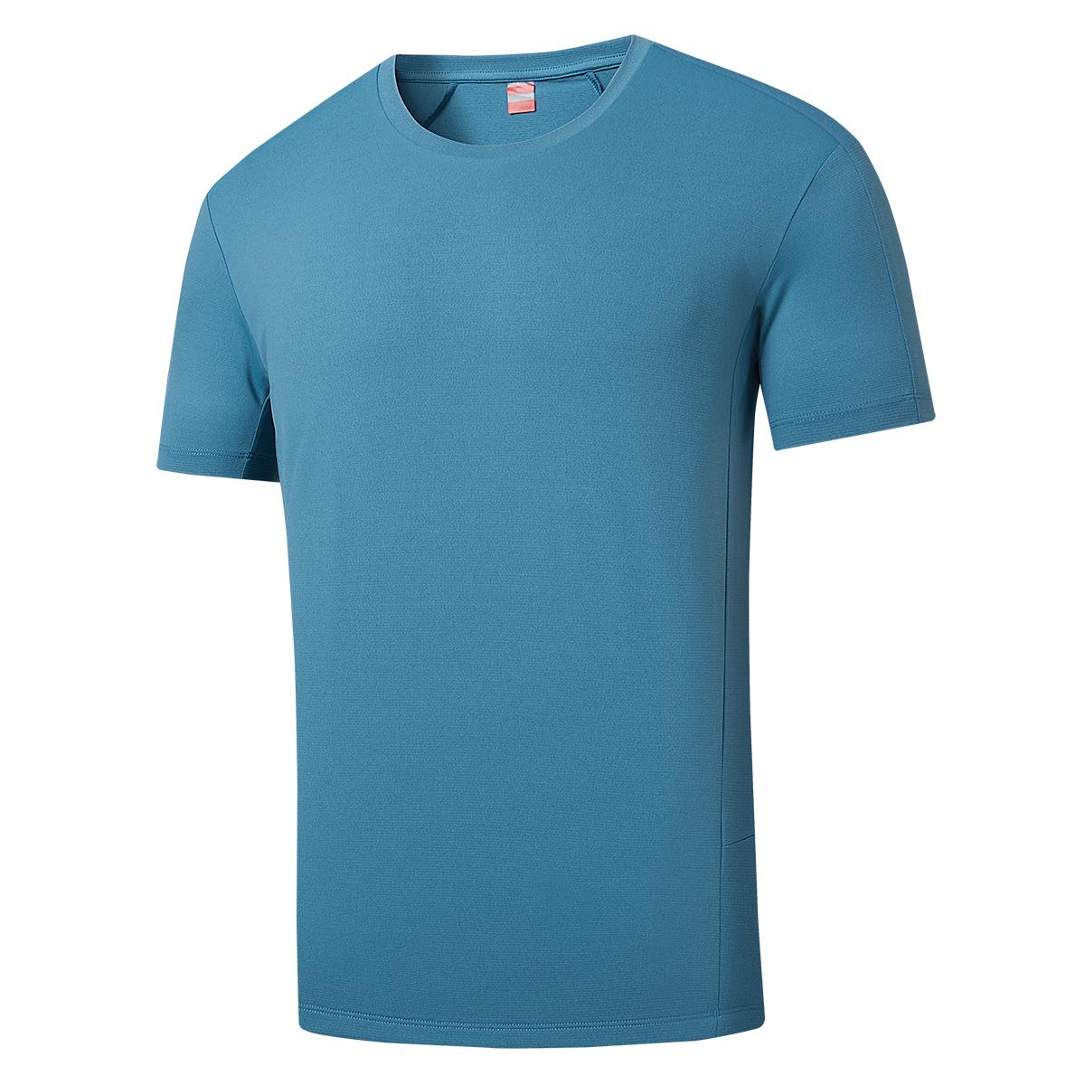 Quick-drying Ice Silk T-shirt Men s Fitness Sports Short-sleeved Seamless Round Neck Short-sleeved Top 2XL синий 1600₽