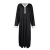 Women's Nightgown Long Housecoat V Neck Pajama Dress With Pockets
