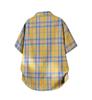 Korean Retro Plaid Plus Size Lapel Short Sleeve Shirt