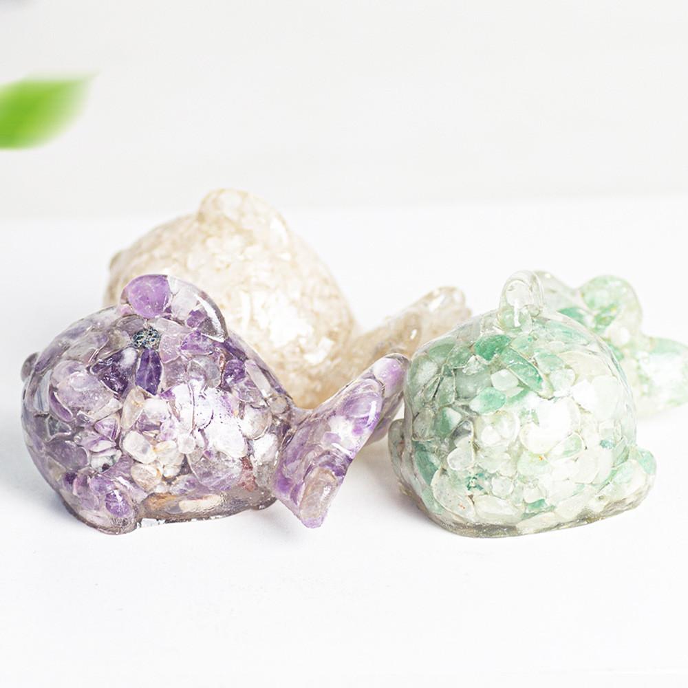 Crystal Resin Fish Figurine With Cute Animal Design For Car Interior And Home Decor
