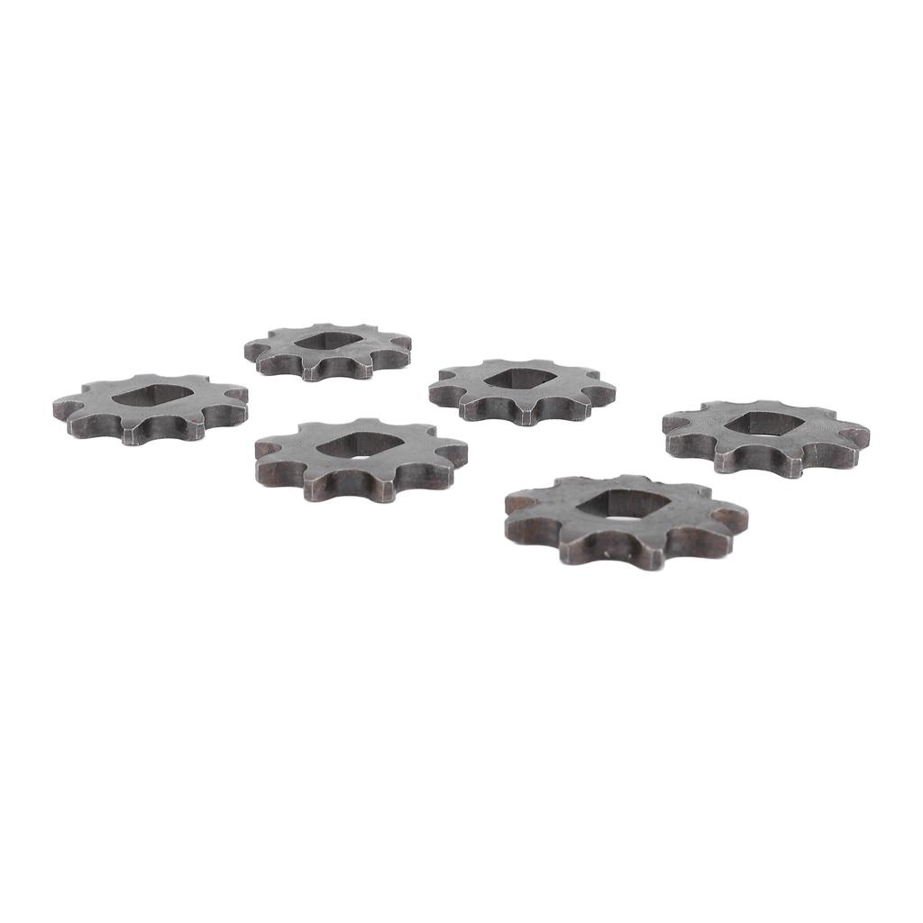 6PCS 420 9T Front Sprockets Steel 12x17mm Inner Diameter Motor Front Sprocket for 420 Chains