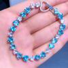 Imitation Natural for Swiss Blue Topaz Bracelet Luxurious Heart Bracelet Fashion Jewelry Gift for Women Girls
