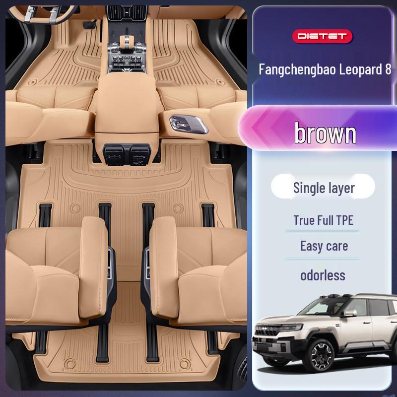 Equation 2025 TPE Leopard 8 Car Floor Mats - New Car Interior Modification Accessories