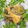 Vintage Sunflower Fairy Round Aluminum Sign 8x8 Inch Metal Wall Art Tin Finish Home Restaurant Cafe Decor