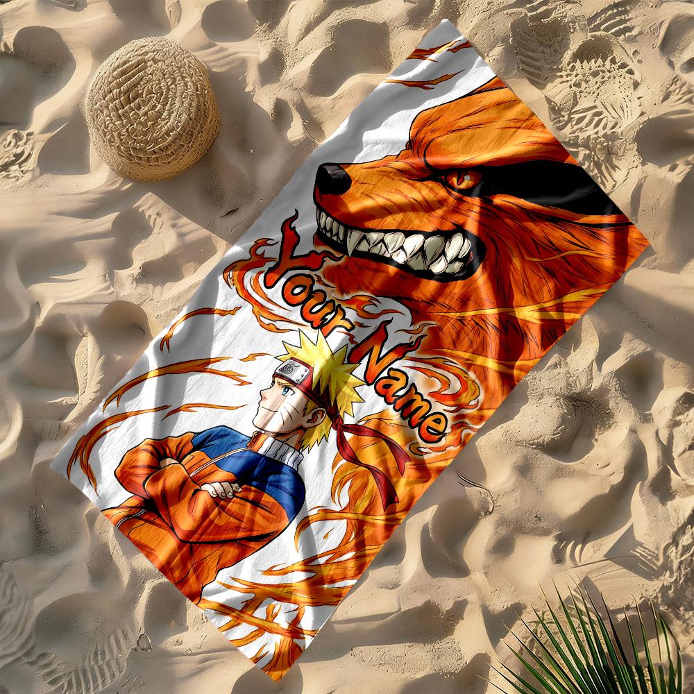 Naruto Character Customizable Name Beach Towel High Absorbency & Quick-Dry Portable for SwimmingBeachCamping Travel Beach AccessoriesGym