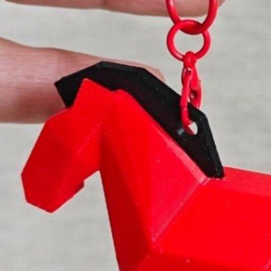 1/2Pcs Geometric Horse Keychain 3D Printed Horse Key Ring Hanging Decoration Bag Purse Charm Chinese Year of Horse New Year Gift