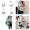 Stylish Gray And Blue Street Fashion Girls Plaid Nylon Messenger Shoulder Bag