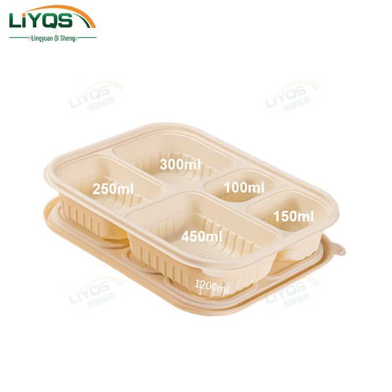 Compostable Corn Starch 5-Compartment Takeout Container