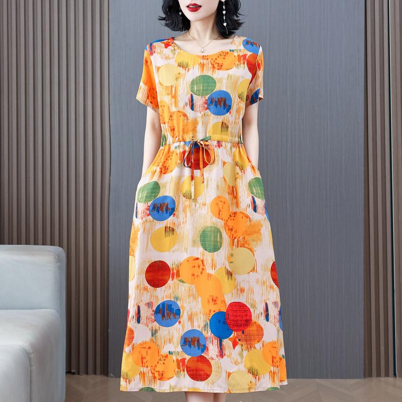 Şık Kadın Elbiseleri Yazlık Vintage Kıyafetler Günlük Büyük Beden Kısa Kollu Yazlık Uzun Elbiseler