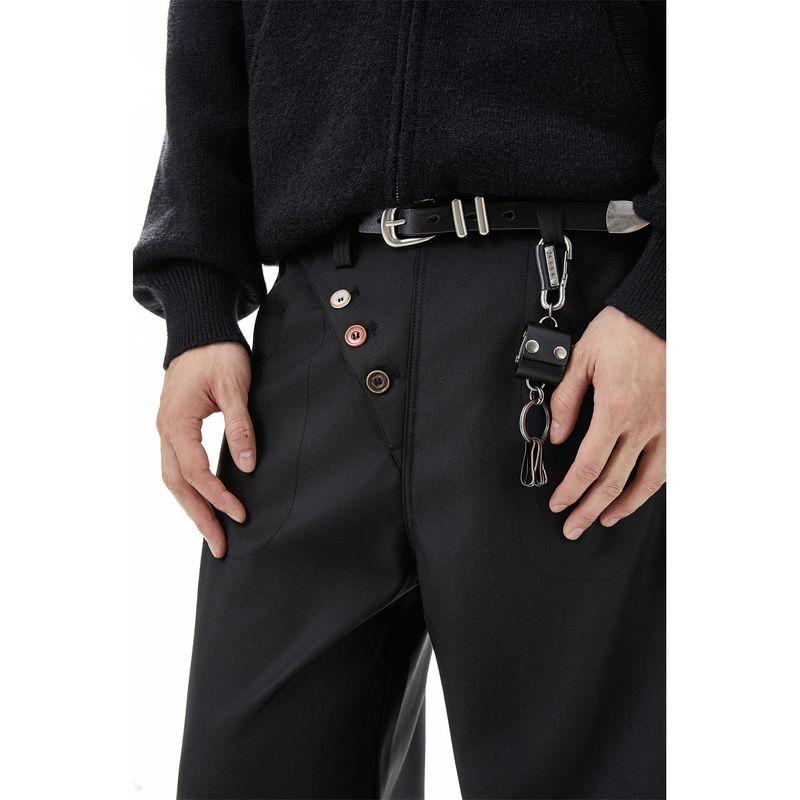 51 Hip-Hop Trendy Brand Vintage-Style Button-Decorated Loose Wide-Leg Pants for Men and Women, American High Street Casual Scimitar Pants