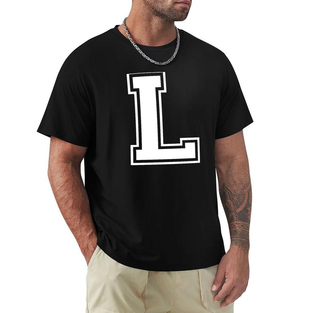 Letter L Alphabet Tshirt Classic Basic Casual Tshirt