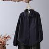 Pure cotton double-layer cotton yarn long-sleeved women's shirt, new loose casual style simple design lapel shirt top