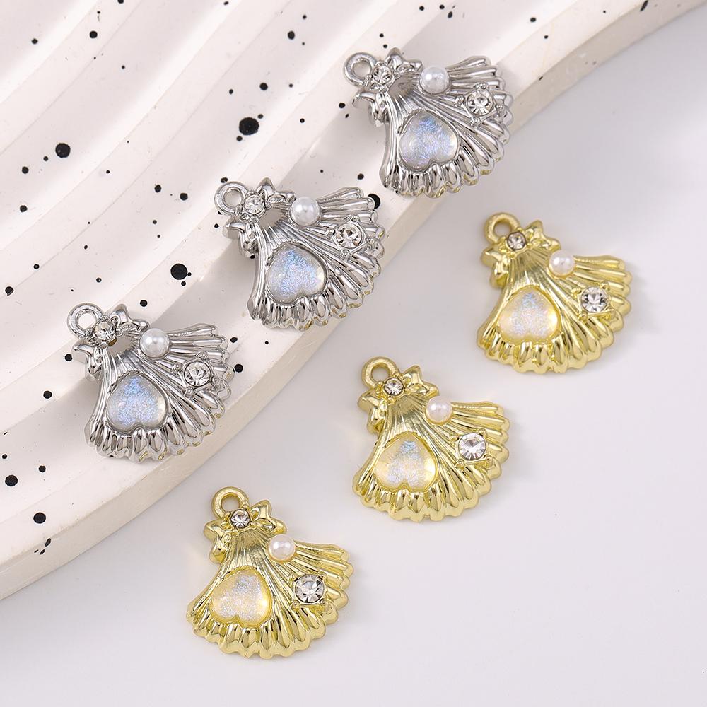 5pcs Fashion Gemstone Pearl Shell Pendants Charms for Jewelry Making Necklace Earrings Bracelet DIY Handmade Accessories