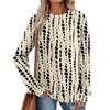 Women's Printed Lightweight Brushed-Cotton Round Neck Top