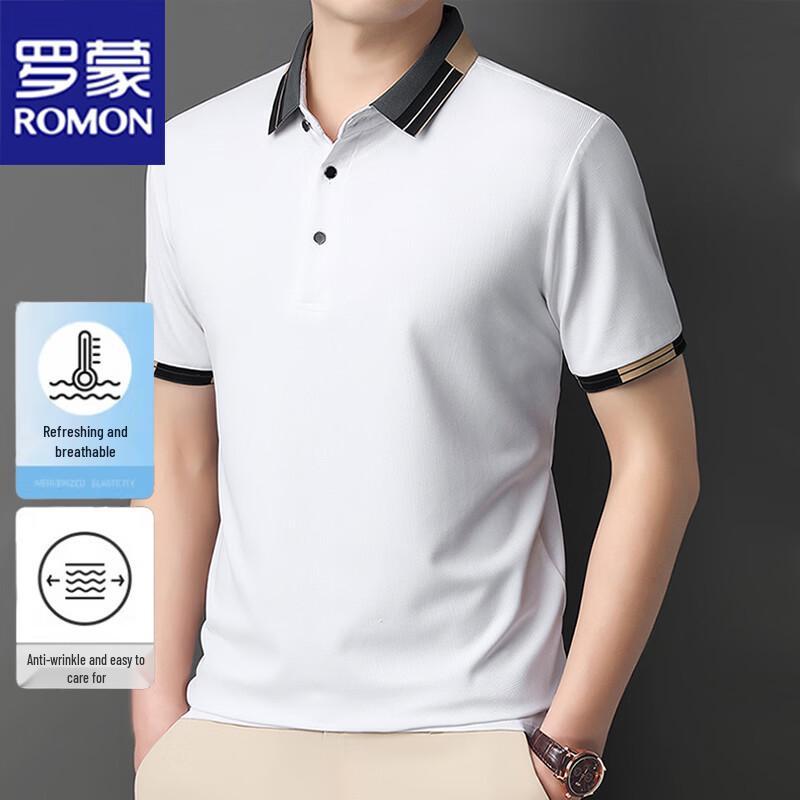 ROMON Men s Loose Fit Short Sleeve Polo Shirt 130