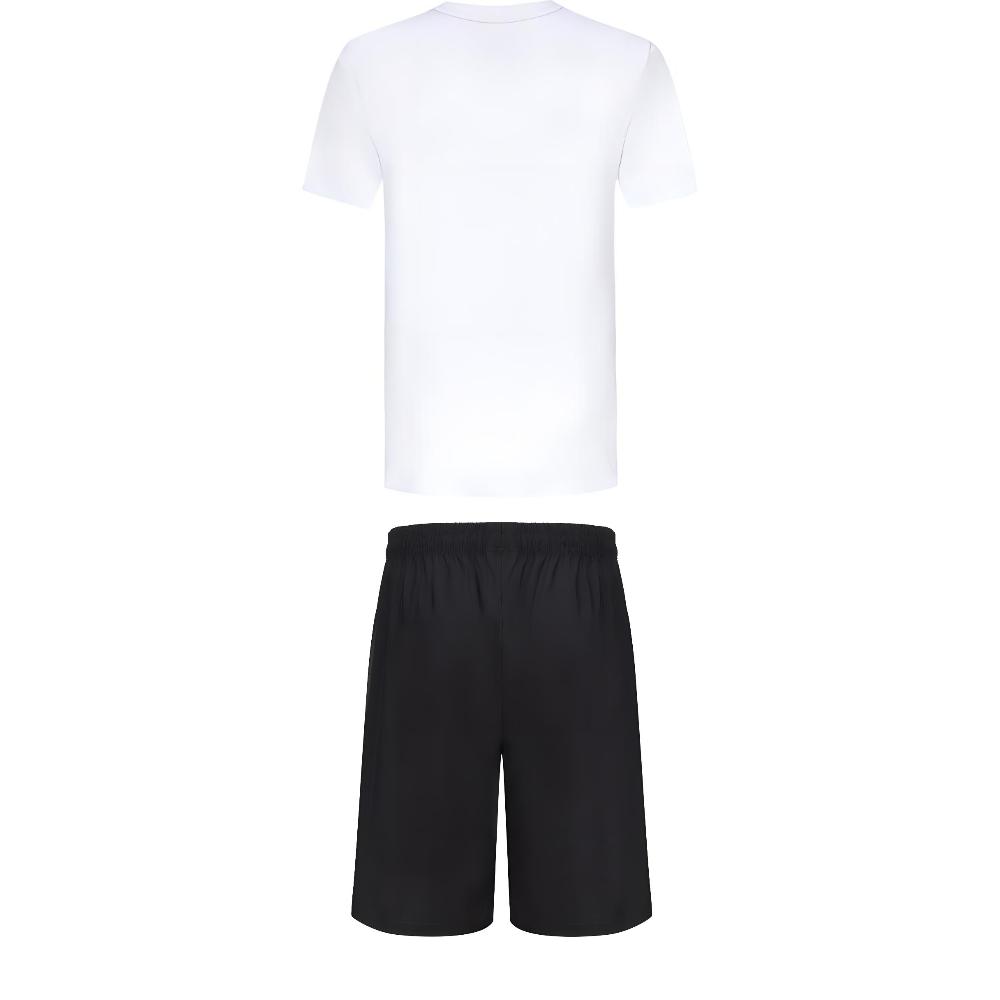 Adidas Taekwondo Breathable Crew Neck Short Sleeve T-Shirt Fashion Lace-Up Shorts Casual Sports Suit Unisex Sports Suit ADICLTSPSTK-WGY+S21ATMSH3T-BW