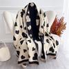 Luxury Winter Cashmere Scarf for Women Print Warm Pashmina Shawls Thick Blanket Lady Elegant Poncho Chunky Stoles Bufanda