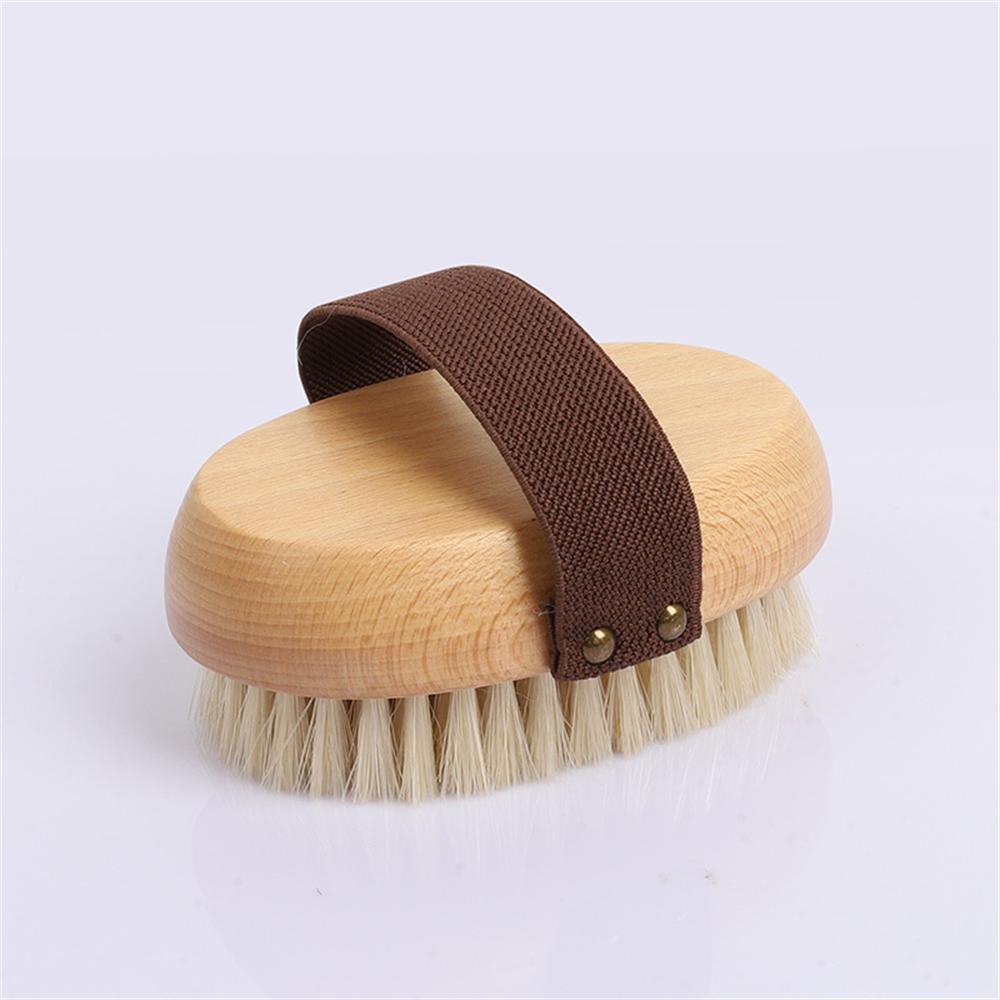 

Natural Wood Bristle Bath Brush – Soft Wet Dry Body SPA Massager, Household Practical Skin Exfoliating Brush for Body Cleaning,