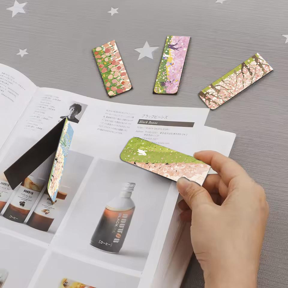 4pcs Retro Painting Bookmark for Books Vintage Items Veiws Magnetic Page Clips Book Marker Unique Reading Gift