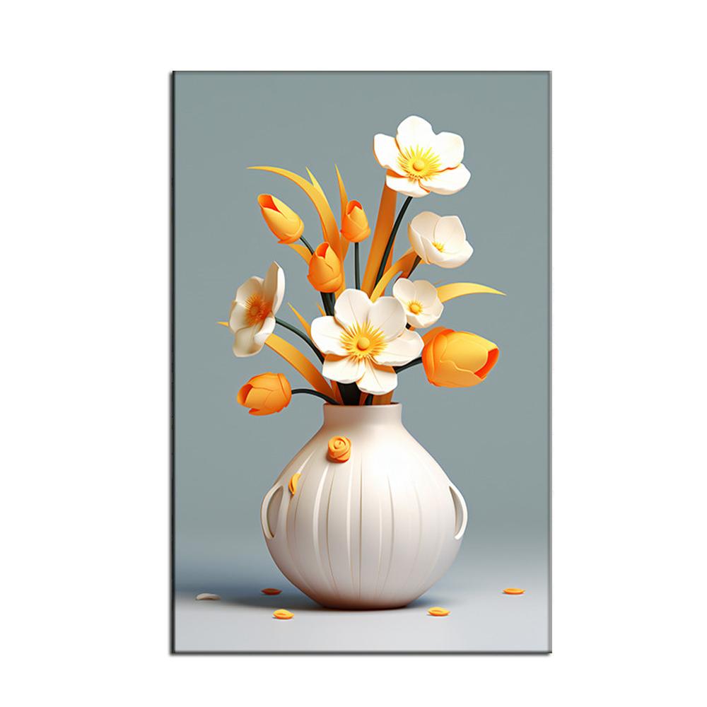 Modern Vase Canvas Painting Poster Wall Pictures Stylish Restaurant and Hotel Wall Art Canvas Paintings
