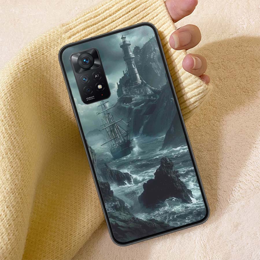 Lighthouse Phone Case For Redmi Note 13 14 15 Pro Plus 12 13C 12C 15C 9 10 10C 9T 9C 9A TPU Soft Cover Clear Cell Cases Shockpro